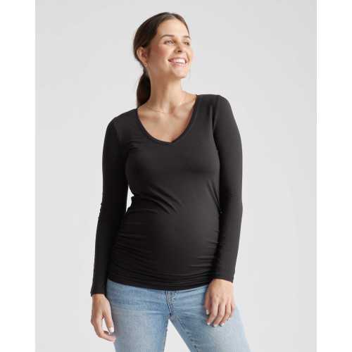 Tencel Jersey Maternity Ruched Long Sleeve Tee 2-Pack