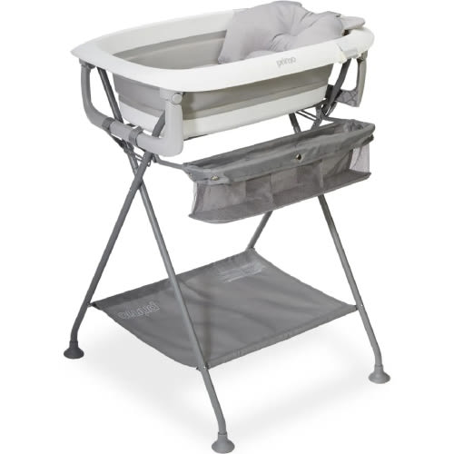 PrimoBaby Collapsible Baby Bath & Folding Bath Stand with Ergonomic Infant Bath Cushion