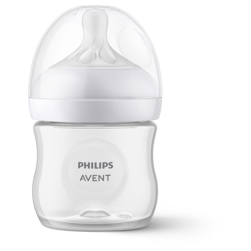 Philips AVENT Wide Neck Natural Baby Bottle, 4oz, Clear, 1pk with Natural Response Nipple, SCY900/91