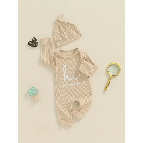 baby boys romper letter print long sleeve crew neck - Temu