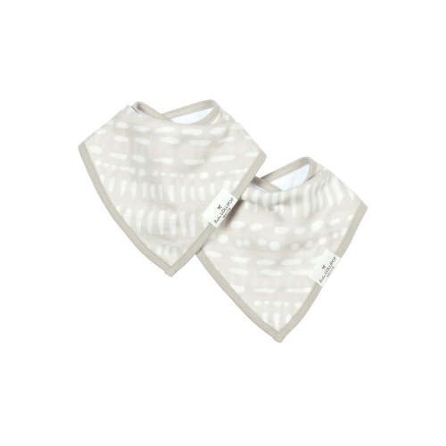 Bandana Bib Set - 2 Pack - Grey Mudcloth