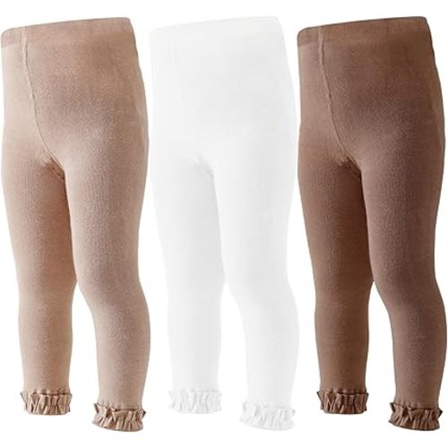 Baby Leggings Toddler Footless Tights Girls Ruffle Leggings Kids Cotton Stockings Pants 1/2/3 Pack