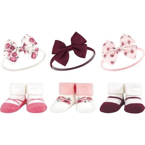 Hudson Baby Girl's Headband and Socks Giftset