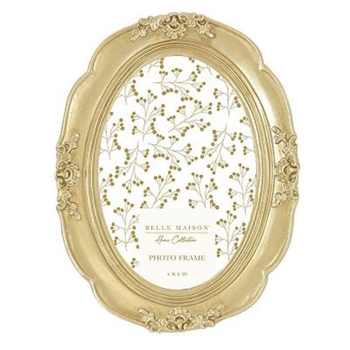 Belle Maison Floral Oval Tabletop Picture Frame