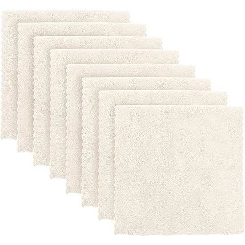 Super Soft Burp Cloths 8 Pack - Thick - Extra Absorbent - Perfect Size Large 20 X 10 Inch - Light and Easy to Carry - Milk Spit Up Rags - Burpy Cloths for Unisex, Boys, Girls, Newborn - Cream
