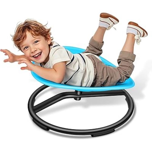 Kids Sensory Swivel Chair, Spinning Chair for Autistic Kids, Sensory Toy for ADHD Children, Training Body Coordination (Light Green)