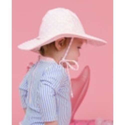 Pink Polka Dot Swim Hat | RuffleButts & RuggedButts