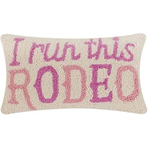 Peking Handicraft I Run This Rodeo Hook Pillow, 16-inch Length, Wool and Poly Velvet, for Home, Office, Living Room Décor