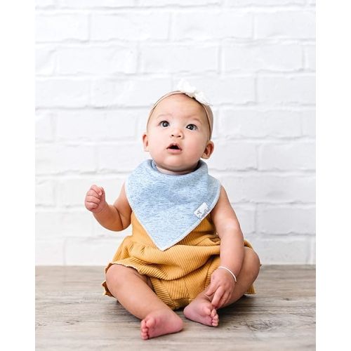 Copper Pearl Baby Bandana Bibs - 4 Pack Soft Cotton Baby Bibs for Drooling and Teething, Absorbent Drool Bibs for Baby Girl and Boy, Adjustable to Fit Newborns to Toddlers, Tons of Styles (Lennon)