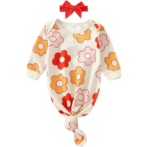 Infant Newborn Baby Girls Floral Sleep Gown Headband Sleepwear Romper Sleeping Bags Outfits