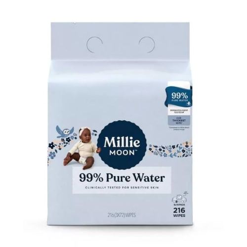Millie Moon Baby Wipes, 99% Pure Water, 216 Count