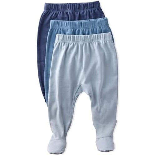 Unisex-Baby Fallon 3-Pack Footed Pants 100% Organic Cotton Bottoms for Baby Boys & Girls