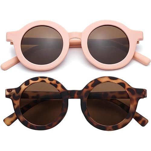 Toddler Sunglasses for Girls Boys - Kids Round UV400 Protection Glasses Age 2-8