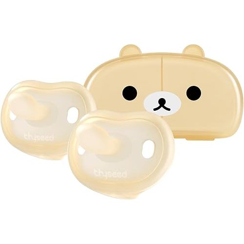 Newborn Pacifiers 0-3 3-6 0-6 Months Ultra Light Silicone Baby Pacifier Girl Boy Infant Paci for Breastfed Babies Breastfeeding Pacii One Piece Flat Soothies for Sensitive Skin BPA Free 2 Pack