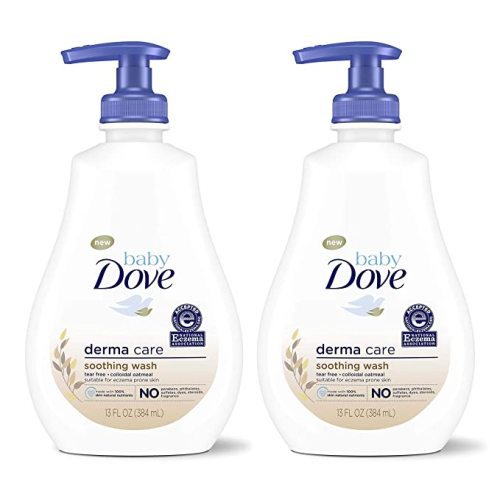 Dove Soothing Baby Body Wash To Soothe Delicate Baby Skin Derma Care No Artificial Perfume or Color, Paraben Free, Phthalate Free 13 oz 2 Count