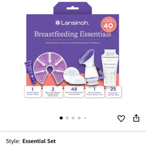 Lansinoh You’ve Got This Breastfeeding Essentials Kit for New Moms, 77-Piece Gift Set with Nursing Pads, Breastmilk Storage Bags, Nipple Cream, Hot & Cold Therapy Packs, and Silicone Breast Pump