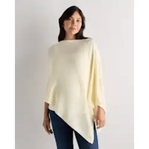 Lightweight Cotton Cashmere Nursing Shawl | Pale Custard Yellow