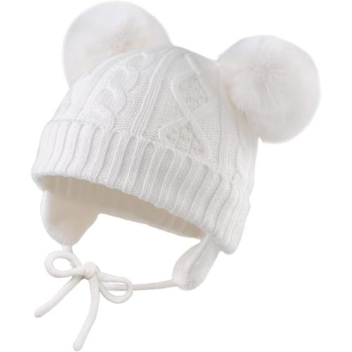 JANGANNSA Cute Knitted Boys Girls Christmas Beanie Warm Earflap Winter Hat Infant Toddler Baby Beanie