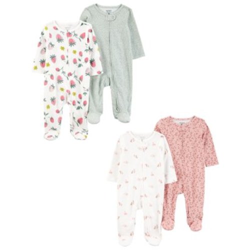 Carter's Child of Mine Baby Girl, Sleep 'n Play, 4-Pack, Sizes Preemie months