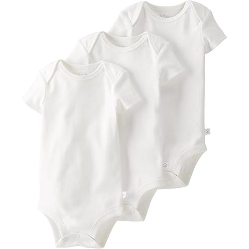 Carter's Little Planet Organic Short-Sleeve Cotton Rib Bodysuits (3-Pack) - Light Cream, 9 M