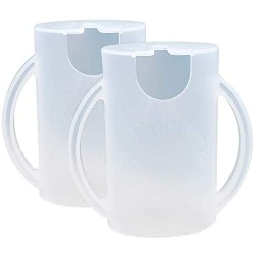 Flipping Holder, Multipurpose Squeeze-Proof Food Pouch Holder and Juice Box Holder (Snow White x2)