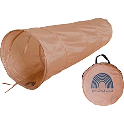 You Little Cutie Kids Popup Play Tunnel, 6 Foot Crawling Tunnel (Muted Pink)