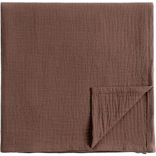 Meracorallo Muslin Swaddle Blanket, 100% Organic Cotton Receiving Blanket Soft and Breathable Swaddle Wrap for Baby Boys and Girls, Brown