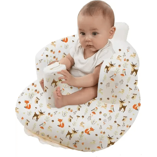 BOHEMIABY Siège gonflable pour bébé de 3 à 36 mois, chaise gonflable portable pour bébé avec pompe à air intégrée, soutien dorsal doux pour les tout-petits qui apprennent à s'asseoir et à se nourrir