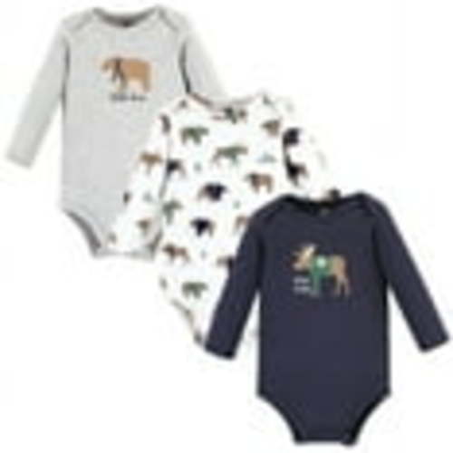 Hudson Baby Cotton Long-Sleeve Bodysuits, 3- Pack, Newborn- 24 Months