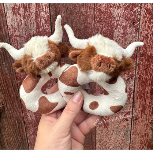 Longhorn cow baby rattle