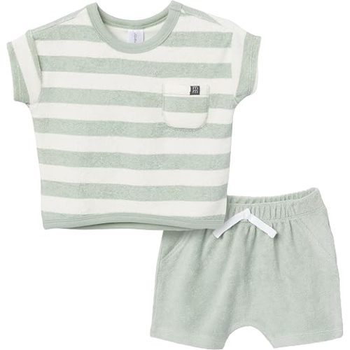 Modern Moments by Gerber Baby Boys' 2-Piece Knit Terry Shirt and Short