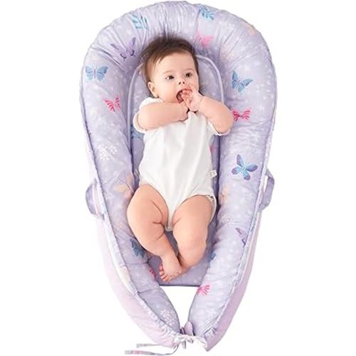 Viviland Baby Lounger, Bionic Design Baby Nest Baby Lounger for Newborn 0-24 Months, Soft Cotton Breathable Lounger Pillow for Infants, Butterfly Newborn Lounger