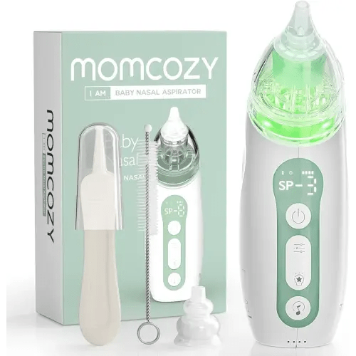 Momcozy Baby Nasal Aspirator, 3 Suction Levels Electric Nasal Aspirator for Baby, Newborn and Toddler, Portable Baby Nose Aspirator with Light Soothing and Music