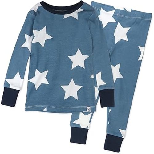 HonestBaby Multipack 2-Piece Pajamas Sleepwear PJs 100% Organic Cotton for Infant Baby and Toddler Boys, Unisex