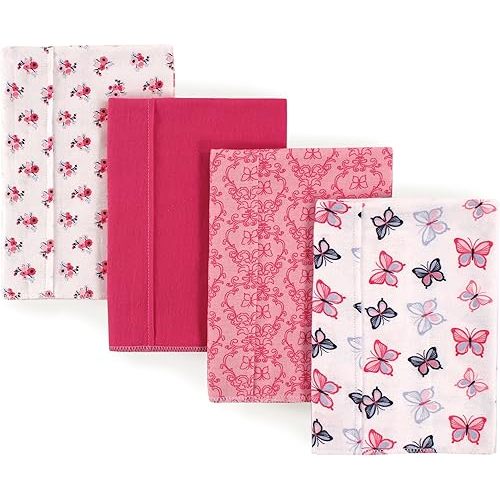 Hudson Baby Unisex Baby Cotton Flannel Burp Cloths, Butterflies, One Size