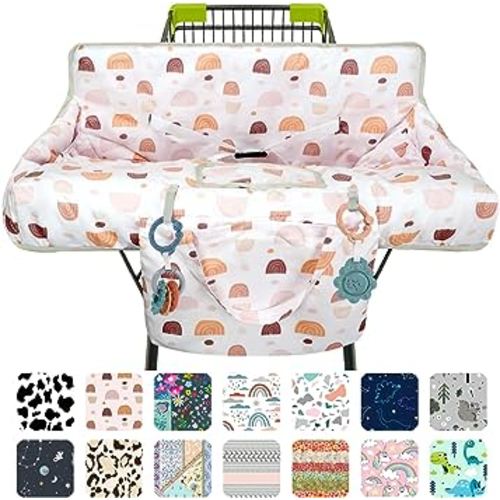 Shopping Cart Cover for Baby 2-in-1 High Chair Cover with Safety Harness Multifunctional Boho Pattern Cart Covers for Babies Soft Padded Grocery Cart Cover for Baby Boy Girl