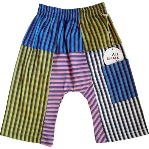Pencil Stripe Fisherman Elastic Waist Crop Pant, Multicolors - All Small Co | Maisonette
