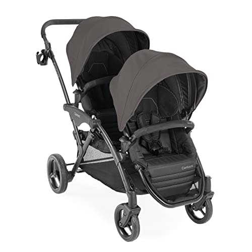 Contours Options V2 Lightweight Inline Tandem Double Stroller with Reversible Seats, Greige