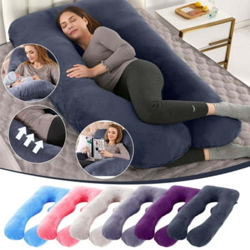 U Shaped Pregnancy Pillow, 59" Maternity Full Body Pillow for Back, Legs and Belly Support, Sleeping Pillow for Pregnant Women and Side Sleepers with Removable Cover (Just Pillowcase, Not Pillow)