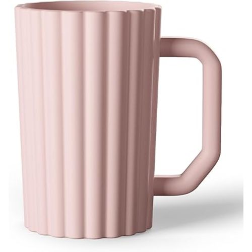 Baby Bath Rinse Cup, Silicone Body Washing Rinser Cup with Easy Grip Handle, Wash Rinse Cup for Kids (Blush)