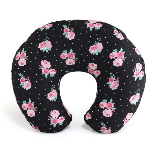 The Peanutshell Nursing Pillow for Breastfeeding, Black Floral