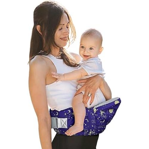 Baby Hip Carrier - Adjustable Waistband & Hip Seat for Newborn-Toddler (Up to 66 Lbs) with Pockets for Parents