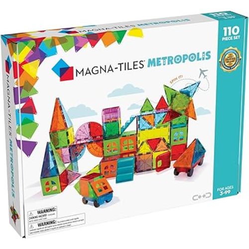MAGNA-TILES Metropolis 110-Piece Magnetic Construction Set, The ORIGINAL Magnetic Building Brand