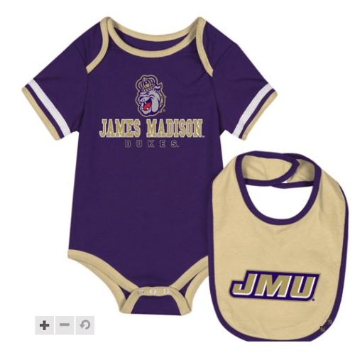 James Madison University Infant's Dukes Bodysuit Bib Set