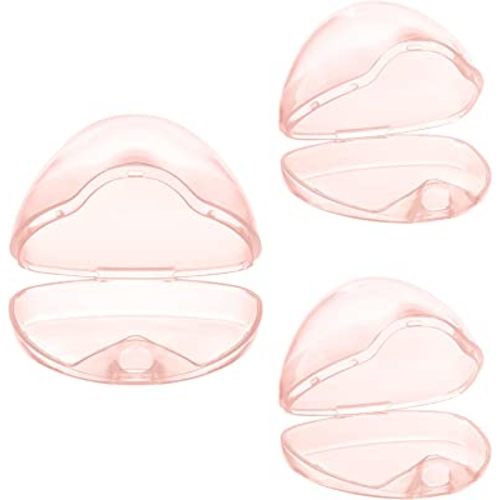 Pacifier Holder Case, BPA Free, Transparent Pink, 3 Pack