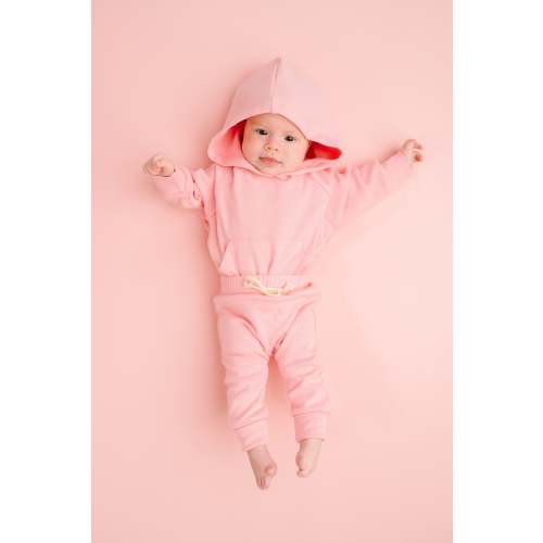 Petal Pink Hoodie Romper Set