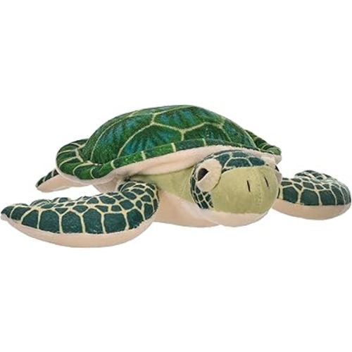 Wild Republic Sea Turtle Plush, Stuffed Animal, Plush Toy, Gifts for Kids, Cuddlekins, Green 8 Inches,Multi