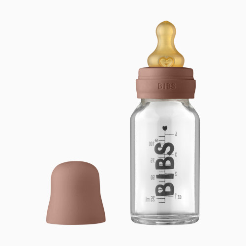 BIBS Baby Glass Bottle Complete Set with Natural Rubber Nipple - Woodchuck, 4 Oz