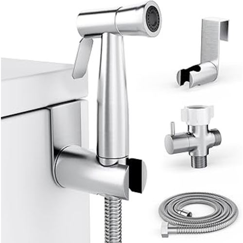 Purrfectzone Bidet Sprayer for Toilet, Handheld Sprayer Kit, Cloth Diaper Sprayer Set - Easy to Install - Stainless Steel