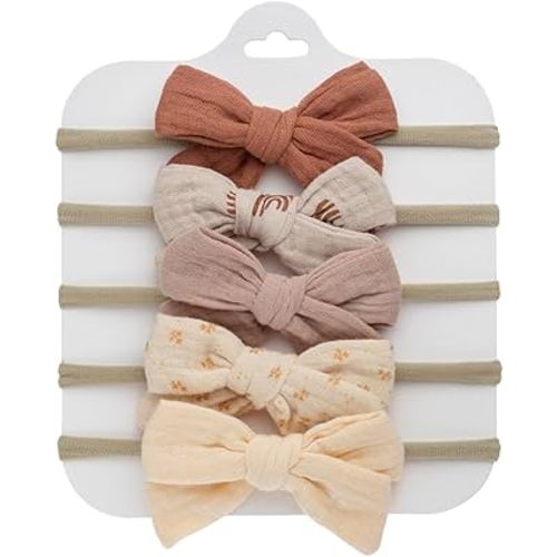 KIDOCHEESE Baby Bows and Headbands Nylon Hair Bows Stretchy Baby Hairbands Hair Accessories for Newborn Babies Infant Toddlers Kids